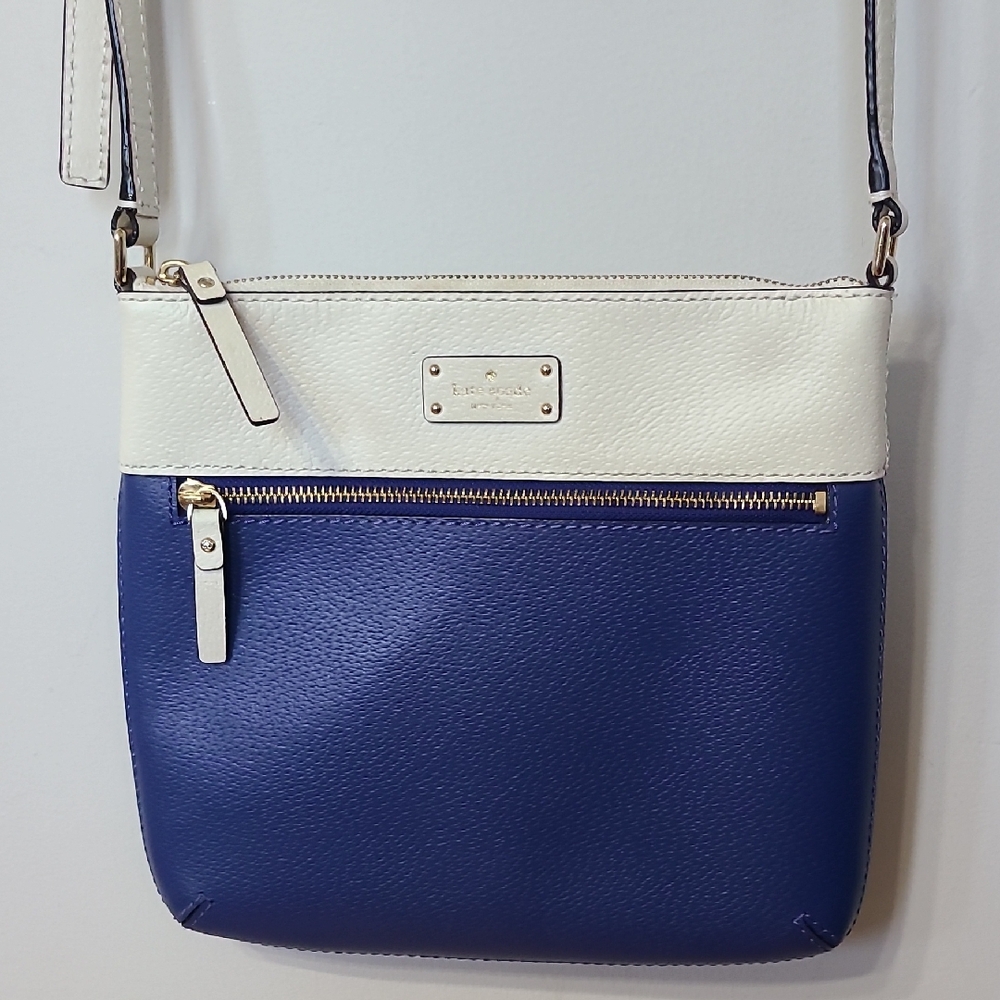 Kate Spade Roma Grove Colorblock Blue and White Crossbody Bag